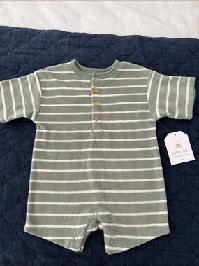 Short Sleeve Henley Romper